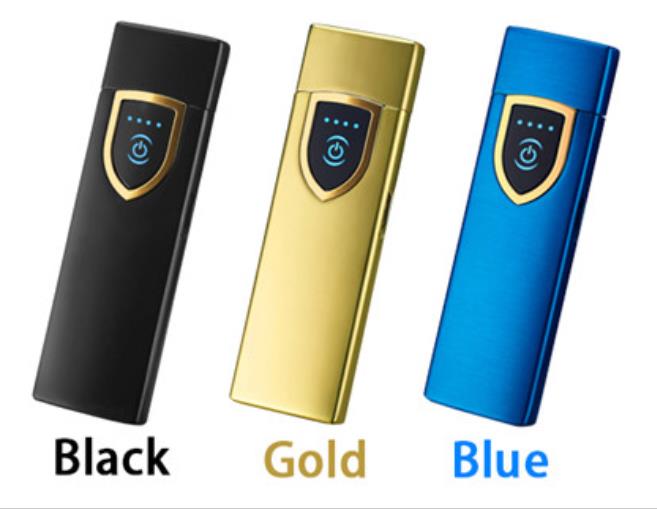 Alevsiz Çakmak Parmak İzi Dokunmatik Sensör USB Şarjlı Gold Shield