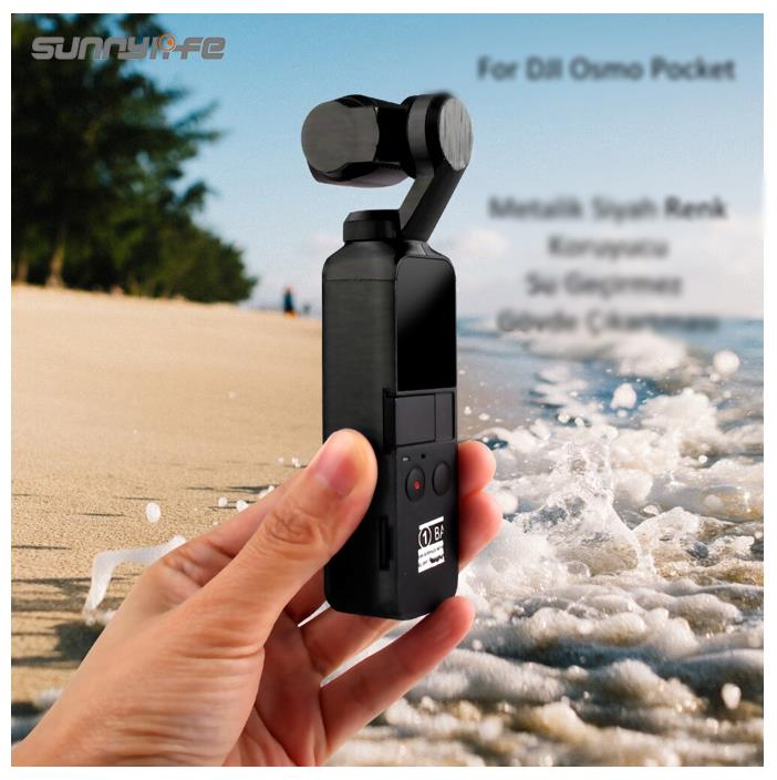 Dji Osmo Pocket için Metalik Siyah Renk Su Geçirmez Koruyucu Film Çıkartma