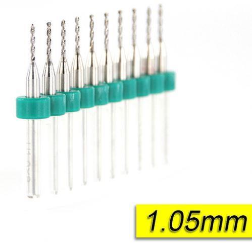 PCB Mikro Karbür CNC Matkap Ucu 10lu Set 1,05mm Tungsten 18 Shank