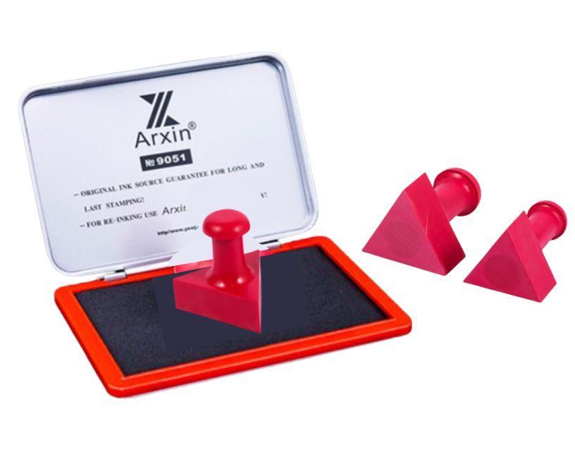 Mühür Kauçuk Alaşım Kırmızı Kaşe Üçgen 25x25mm