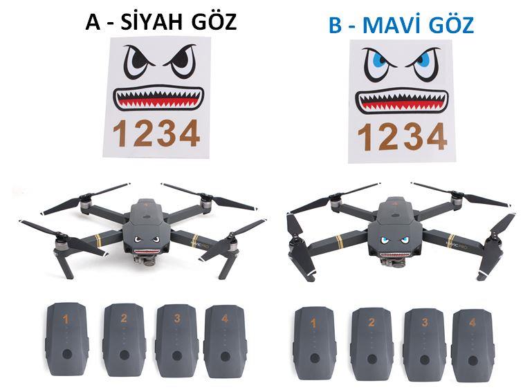 DJI Mavic Pro Kuş Kaçıran Köpekbalığı Çıkartma Etiket