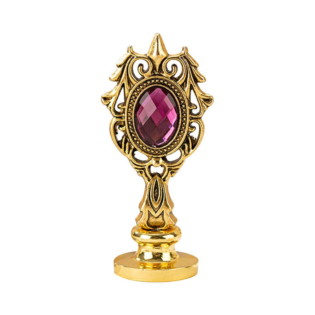 Kraliyet Bordo Taşlı Döküm Metal Mum Mühürü Sapı Antik Gold 