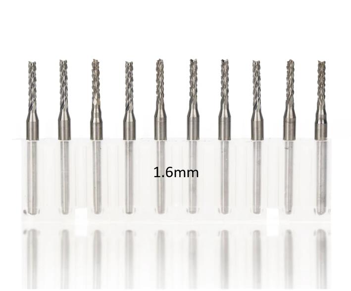 Tungsten Karbür PCB Kesme CNC Freze Ahşap İşleme 1.6mm 10 Adet 