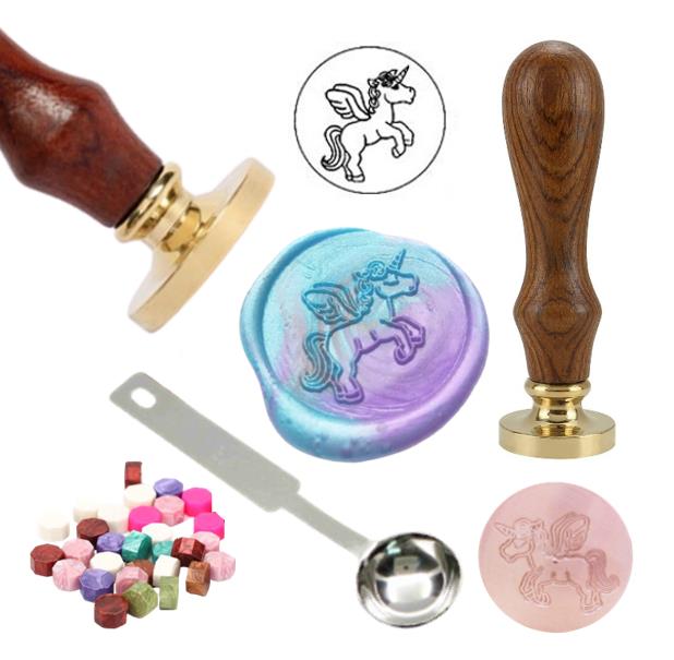 Mektup Damga Mühürü Unıcorn + 30 Mühür Mumu + Metal Kaşık