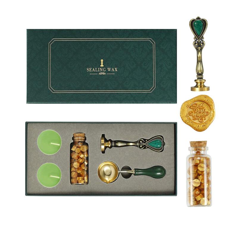 Mum Mühürü Retro Set Bakır Kafa 55-60 Metalik Wax Pirinç Sap