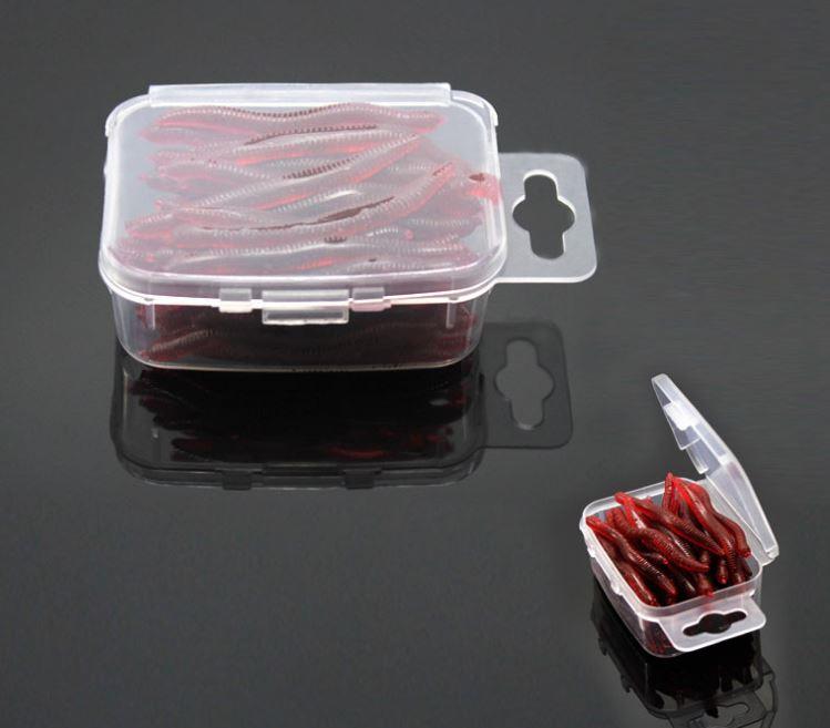 PROFISHER 50 li Set Silika Jel Solucan Sahte Kutulu Yem Yaklaşık 4 cm 0.2 gr  