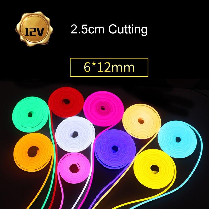 Neon Işık Şerit LED 12V 6*12mm Esnek Silikon IP67 Su Geçirmez