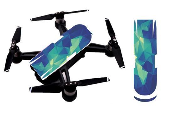 DJI Spark Su Geçirmez Premium PVC Sticker Çıkartma Blue Angle