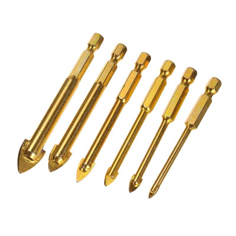 Seramik Karo Cam Mermer Matkap Uç 6lı Set  Titanyum Çelik Alaşım 