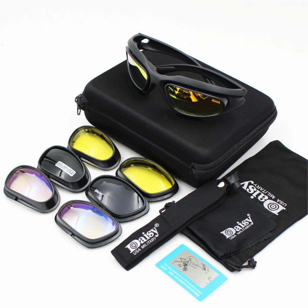 Daisy C6 Polarize Değişebilir 4 Lensli Military Tactical Gözlük Seti 