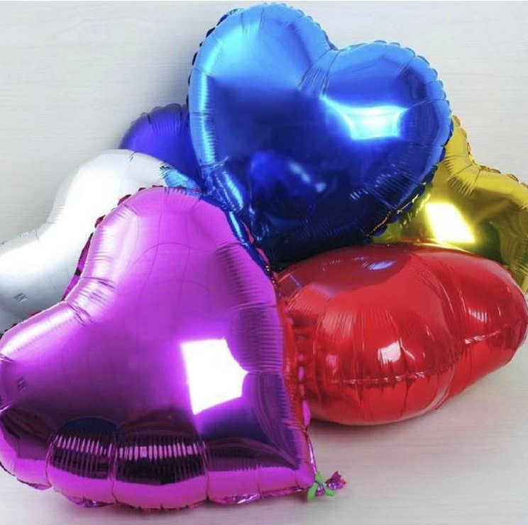 Folyo Balon 2x5 Renk Kalp 10'lu Parti Süsleme