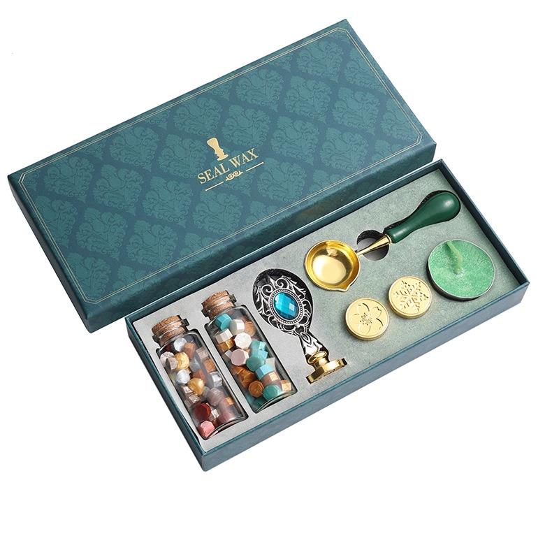 Mum Mühürü Retro Aşk Set Pirinç Kafa Metalik Wax Pirinç Sap