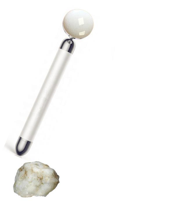 Titreşimli Güzellik Masaj Kalemi Doğal White Jade (Yeşim) Taş, Gümüş Çubuk