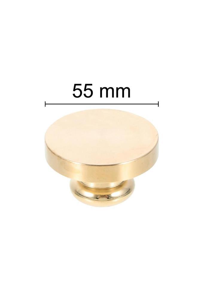 Mühürcüm Mühür Mumu Damga 55  mm Yuvarlak Boş Pirinç Kafa + Ahşap Sap R5799O55