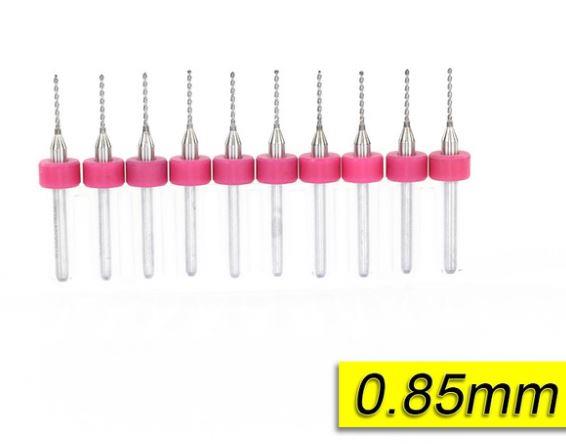 PCB Mikro Karbür CNC Matkap Ucu 10lu Set 0,85mm Tungsten 18 Shank