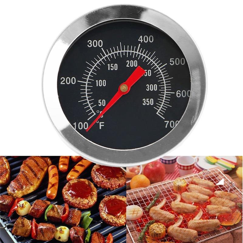 Isı Ölçer Termometre 50°-350° Paslanmaz Çelik Barbekü Sıcaklık Göstergesi 