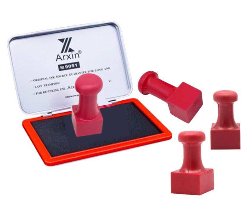 Mühür Kauçuk Alaşım Kırmızı Kaşe Kare 25x25mm
