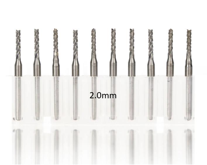 Tungsten Karbür PCB Kesme CNC Freze Ahşap İşleme 2.0mm 10 Adet 