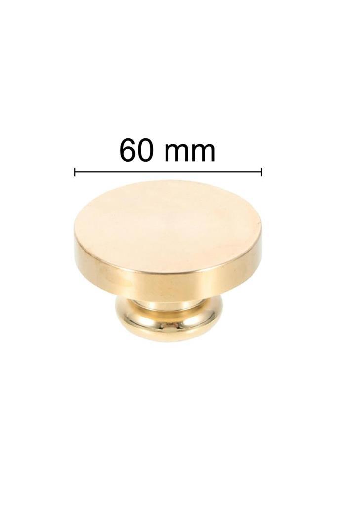 Mühürcüm Mühür Mumu 60  mm Yuvarlak Boş Pirinç Kafa + Ahşap Sap R5799O60