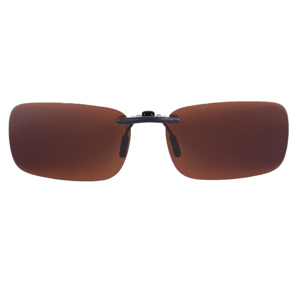 Clip-on Menteşeli Güneş Gözlüğü Polarize Koyu Kahve Lens Flip-Up