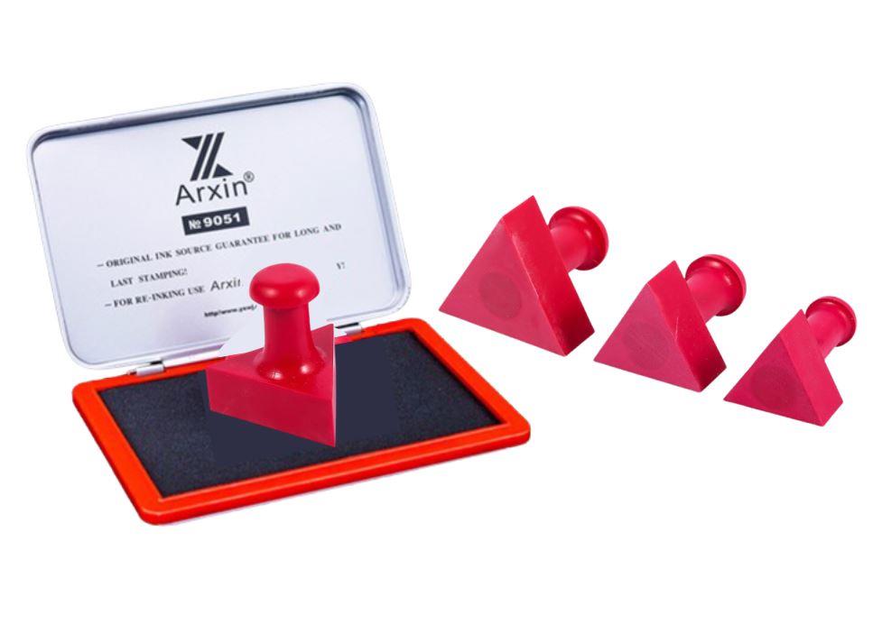 Mühür Kauçuk Alaşım Kırmızı Kaşe Üçgen 35x35