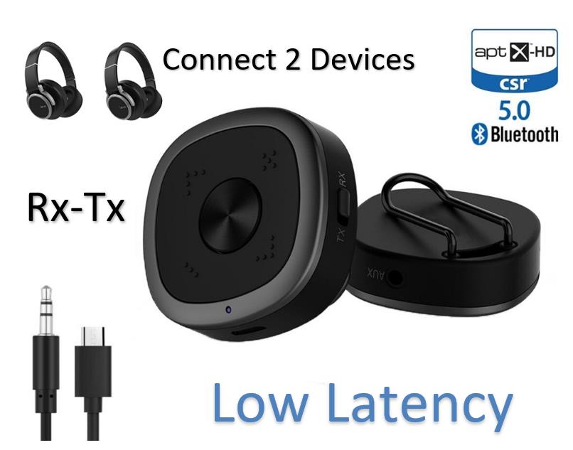 Bt5.0 Rx-Tx Kablosuz Ses Adaptörü Aptx Csr LL Çift Kulaklık Bağlantı