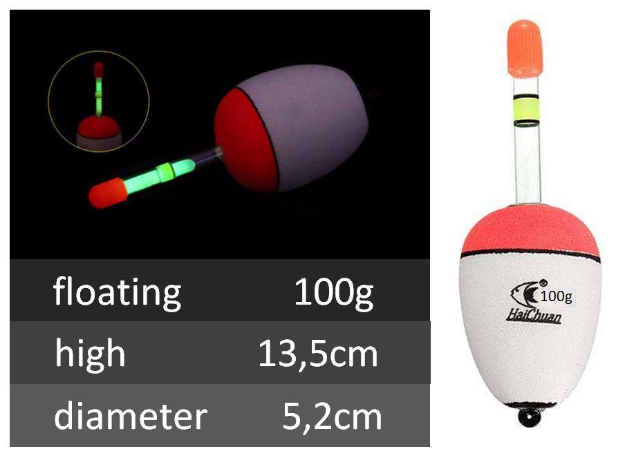 EVA Fosforlu Yüzer Levrek Şamandıra 100g Balıkçılık Pole Belly Bobber 