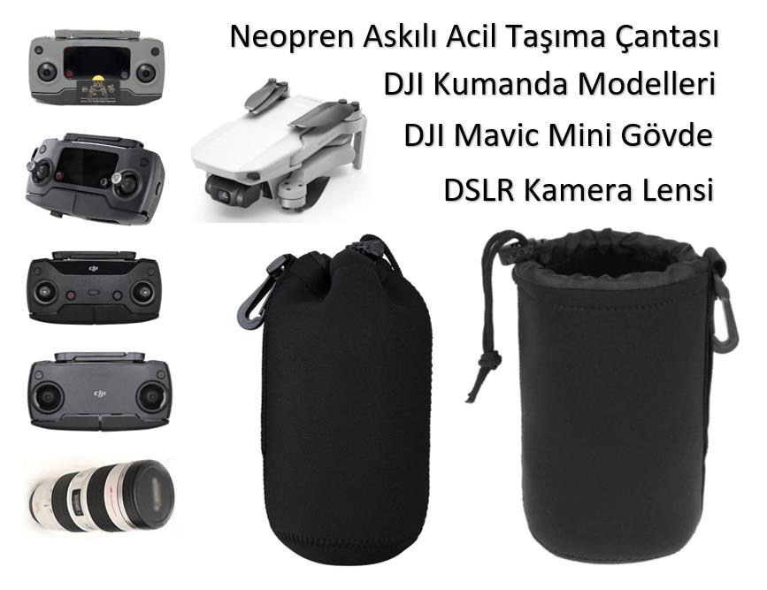 DJI Mavic 2 Pro Kumanda İçin Acil Kullanım Askı Kancalı Neopren Yastıklı Koruyucu Kılıf 