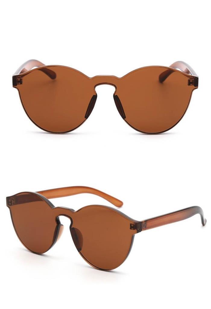 UV400 Çerçevesiz Polikarbon Güneş Gözlüğü Unisex Yuvarlak Renkli Lensler 