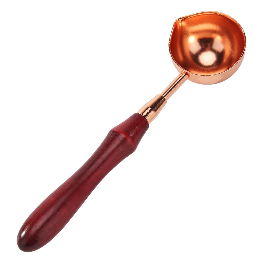 Ahşap Saplı Retro Mum Mühürü Eritme Kaşığı Rose Gold