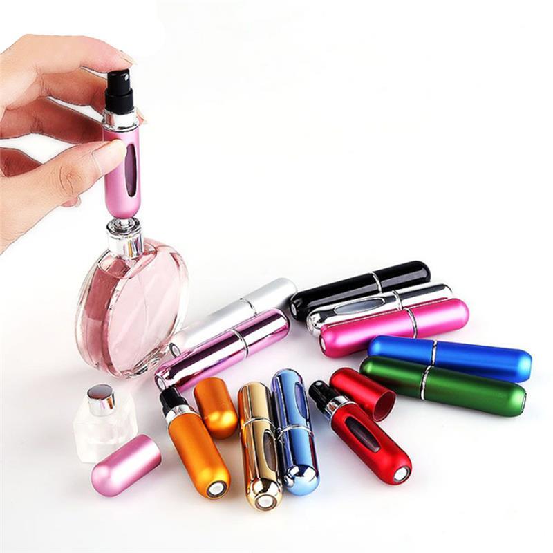 5 ml Doldurulabilir Mini Parfüm Sprey Şişesi Seyahat Alüminyum Sprey Atomizer 