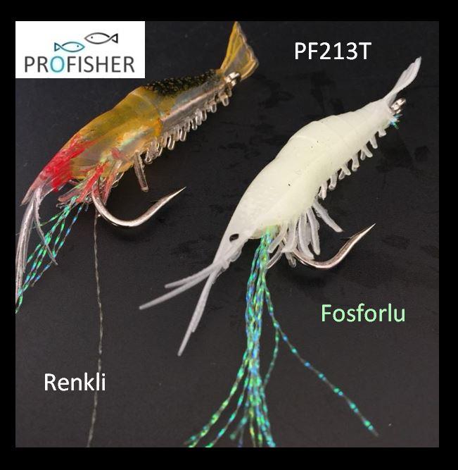 PROFISHER 2 Renk Set 4 gr 8 cm Fosforlu Silikon Karides Sahte Yem
