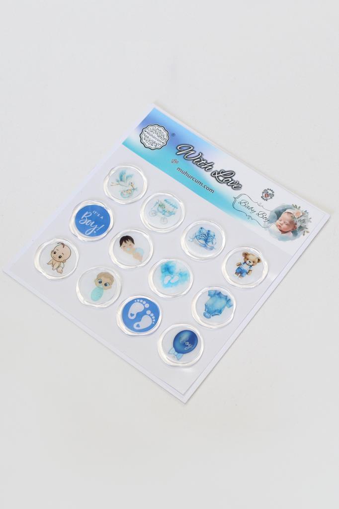 Mühürcüm 12 Adet Hazır Kendinden Yapışkanlı Sticker Mühür KYSM102