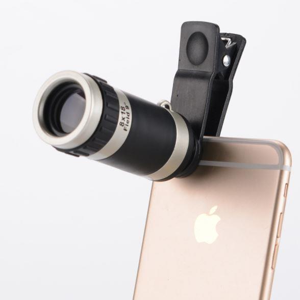 8 X zoom 5.7" e kadar ayarlı tele lens + tripod