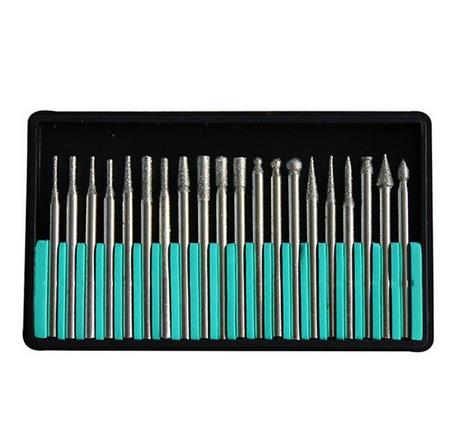 Elmas Freze Taşlama İğne Zımpara 20li Set 2.35mm 3mm Dremel Hobi