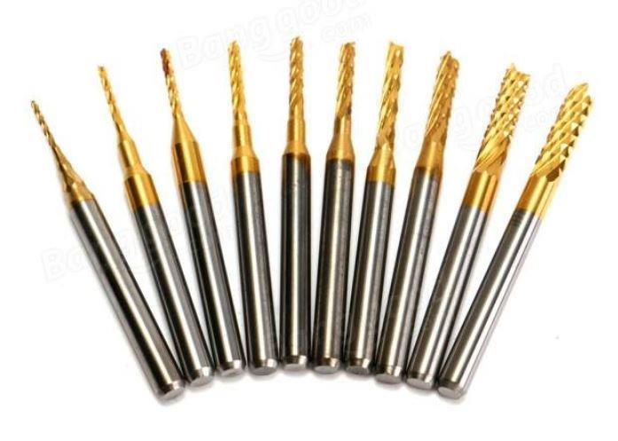 Titanyum Kaplama Tungsten Çelik Karbür Matkap Ucu 10 Adet 0.8-3mm 