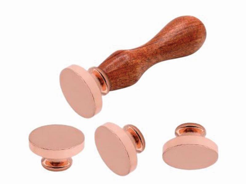 Boş Mum Mühür Pirinç Damga Başlığı Yuvarlak 25mm Gümüş Silver
