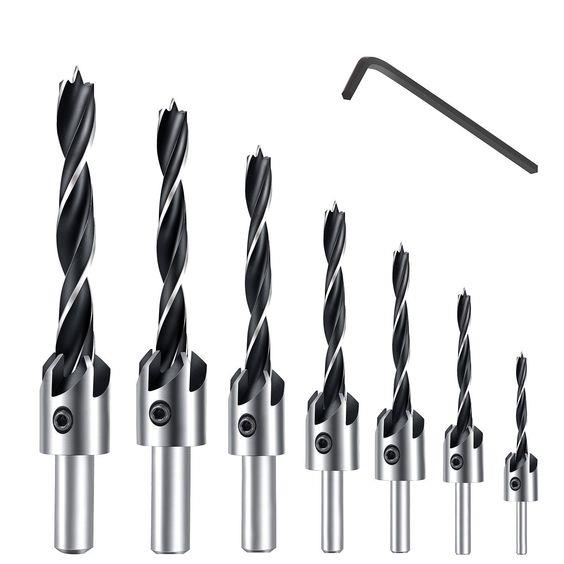 HSS 5 Flute Havşa Matkap Ucu 7li Set 3-10mm Pah Freze Ahşap Delme