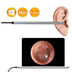 5.5 mm Endoskop HD Mini Kamera Otoscop Kulak Temizleme USB g�rsel PC Borescope 
