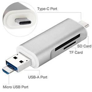 USB-C Type C USB 3.0 Micro USB OTG TF SD MS Card Reader 