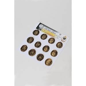  M�h�rc�m Black Gold Rose 12 Adet 3D Haz�r Kendinden Yap��kanl� Sticker M�h�r RM2109