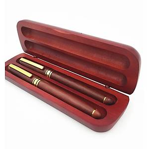 K�rm�z� A�a� T�kenmez & Dolma Kalem Set Kaligrafi Ah�ap Hediyelik Kutulu  