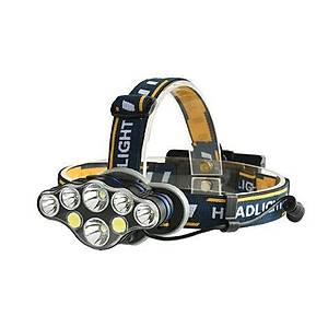 3300LM 8 Led Kafa Feneri 8 Modlu 2T6 + 4 * XPE + 2 *Cob Led 2 �akar K�rm�z� Uyar� 