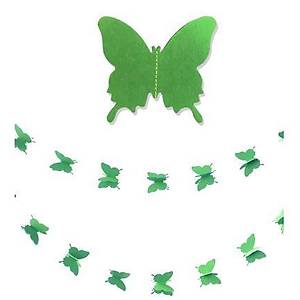 D���n Do�um G�n� Parti Dekoru Ka��t Kelebek Dizesi �im Ye�ili