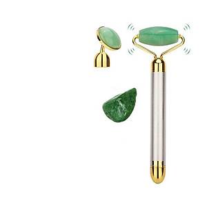 2 in 1 G�zellik Masaj Kalem Set Do�al Green Jade (Ye�im) Ta�, G�m�� �ubuk