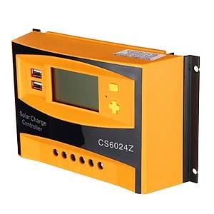 60A 12 V-24 V PWM G�ne� Enerjisi Solar �arj Reg�lat�r� Kontrol�r �ift USB LCD Ekran
