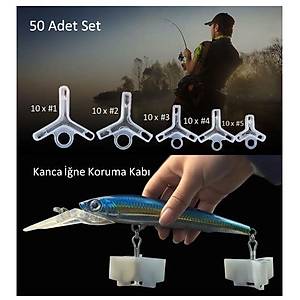 Plastik Sahte Yapay Yem 3 l� Kanca ��ne Koruyucu Kapak 5 Boy 50 Adet