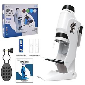 60x 120x Optik Mikroskop + 4 Lamelli + Mobil Telefon Tutaca��