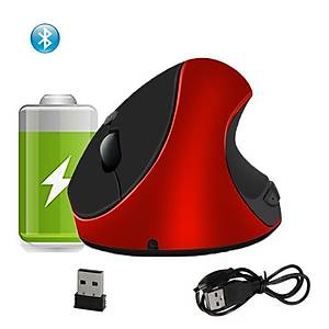 Optik Dikey �arjl� Pilsiz Mouse 2.4GHz Ergonomik Kablosuz K�rm�z� 5 Buton 