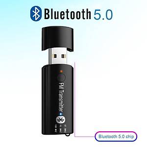 Bluetooth 5.0 FM Hifi Ses M�zik Verici USB Adapt�r� 3.5mm Aux Ara� Ev Tv